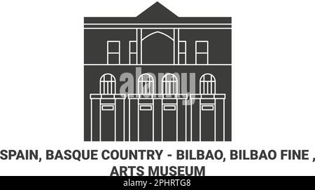 Espagne, pays Basque Bilbao, Bilbao Fine , Musée des Arts Voyage illustration vectorielle Illustration de Vecteur