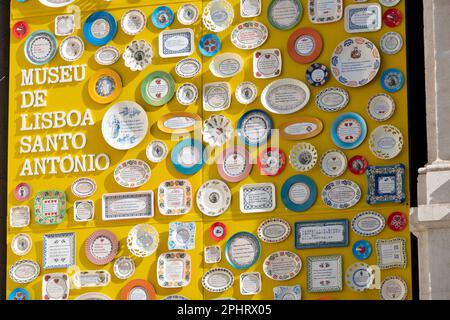 Image de l'entrée du Museu de Lisboa Santo Antonio à Lisbonne. Banque D'Images