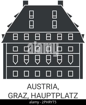 Autriche, Graz, Hauptplatz voyage repère illustration vectorielle Illustration de Vecteur