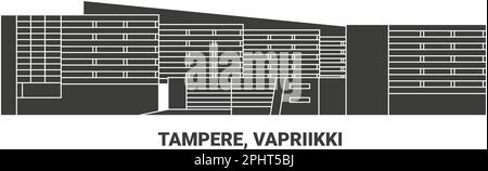 Finlande, Tampere, Vapiriikki, illustration vectorielle de voyage Illustration de Vecteur