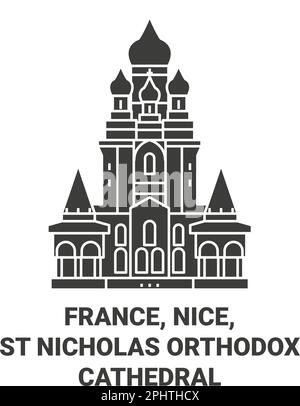 France, Nice, Saint-Nicolas Cathédrale orthodoxe voyage illustration vectorielle Illustration de Vecteur