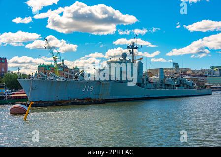 Navires militaires dans le port de Göteborg, Suède. Banque D'Images