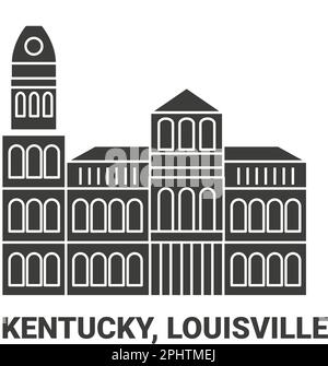 Illustration vectorielle de voyage aux États-Unis, au Kentucky et à Louisville Illustration de Vecteur