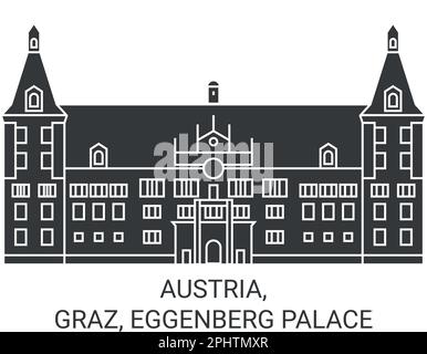 Autriche, Graz, Palais Eggenberg illustration vectorielle de voyage Illustration de Vecteur