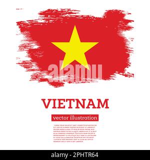 Drapeau du Vietnam avec coups de pinceau. Illustration vectorielle. Jour de l'indépendance. Illustration de Vecteur