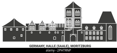 Allemagne, Halle Saale, Moritzburg voyage repère illustration vecteur Illustration de Vecteur