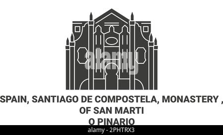 Espagne, Saint-Jacques-de-Compostelle, Monastère de San Martio Pinario Voyage illustration vectorielle Illustration de Vecteur