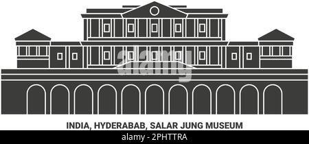 Inde, Hyderabab, Musée Salar Jung voyage illustration vectorielle Illustration de Vecteur