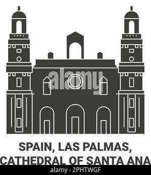 Espagne, Las Palmas, Cathédrale de Santa Ana voyage illustration vecteur Illustration de Vecteur