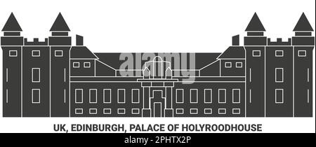 Royaume-Uni, Édimbourg, Palais de Holyroodhouse, illustration vectorielle de voyage Illustration de Vecteur