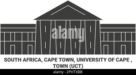 Afrique du Sud, Cape Town, Université du Cap , illustration vectorielle de voyage UCT de ville Illustration de Vecteur