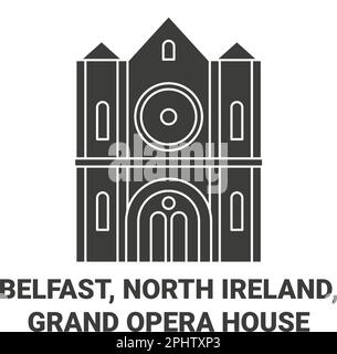 Irlande du Nord, Belfast, Grand Opera House illustration vectorielle de voyage Illustration de Vecteur