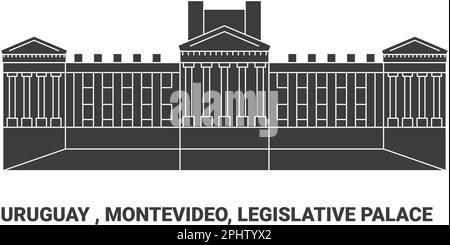 Uruguay , Montevideo, Palais législatif, illustration vectorielle de voyage Illustration de Vecteur