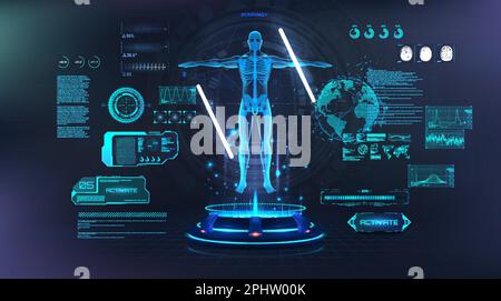 IRM corps humain de style HUD Illustration de Vecteur