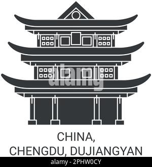 Chine, Chengdu, Dujiangyan voyage illustration vecteur Illustration de Vecteur
