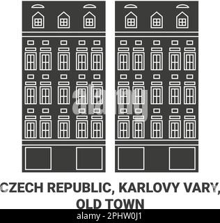 République tchèque, Karlovy Vary, Old Town voyage repère illustration vecteur Illustration de Vecteur