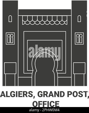 Alger, Grand Post, Office Travel illustration vectorielle Illustration de Vecteur