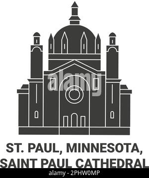 États-Unis, St. Paul, Minnesota, Saint Paul Cathedral voyage illustration vectorielle Illustration de Vecteur