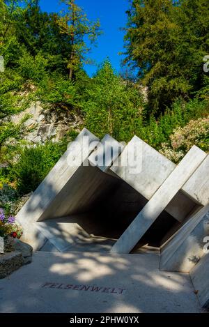 Felsenwelt au jardin du glacier dans la ville suisse de Luzern. Banque D'Images