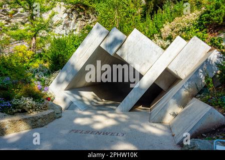 Felsenwelt au jardin du glacier dans la ville suisse de Luzern. Banque D'Images