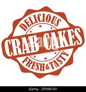 Les beignets de crabe grassent le tampon en caoutchouc sur fond blanc, illustration vectorielle Illustration de Vecteur