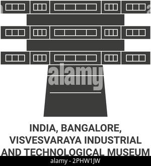 Inde, Bangalore, Musée industriel et technologique de Visvesvaraya Voyage illustration vectorielle Illustration de Vecteur