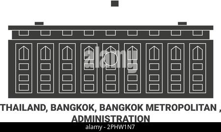 Thaïlande, Bangkok, Bangkok Metropolitan , Administration Voyage illustration vecteur de repère Illustration de Vecteur