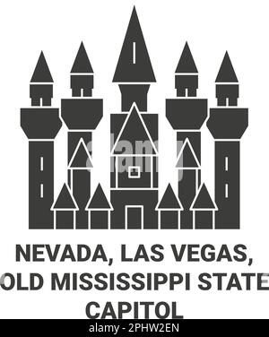 Etats-Unis, Nevada, Las Vegas, Old Mississippi State Capitol Voyage illustration vecteur Illustration de Vecteur