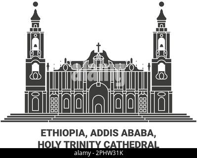 Éthiopie, Addis-Abeba, Cathédrale de la Sainte Trinité Voyage illustration vecteur Illustration de Vecteur