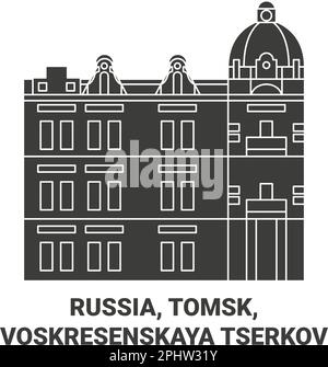 Russie, Tomsk, Voskresenskaya Tserkov voyage illustration vectorielle Illustration de Vecteur