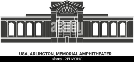 USA, Arlington, Memorial Amphitheater Voyage illustration vectorielle Illustration de Vecteur