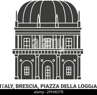 Italie, Brescia, Piazza Della Loggia voyage illustration vecteur Illustration de Vecteur