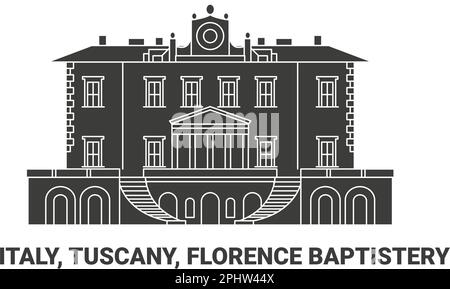 Italie, Toscane, Baptistère de Florence, illustration vectorielle de voyage Illustration de Vecteur
