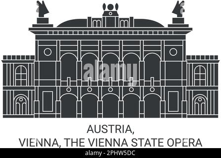 Autriche, Vienne, l'Opéra d'Etat de Vienne Voyage illustration vecteur Illustration de Vecteur