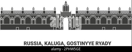 Russie, Kaluga, Gostinyye Ryady, illustration vectorielle de voyage Illustration de Vecteur