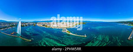 Vue panoramique sur la ville suisse de Genève. Banque D'Images