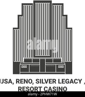 USA, Reno, Silver Legacy , Resort Casino Voyage illustration vectorielle de repère Illustration de Vecteur