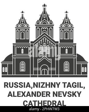 Russie, Nizhny Tagil, Alexander Nevsky Cathédrale à Nizhny Tagil Voyage repère illustration vecteur Illustration de Vecteur