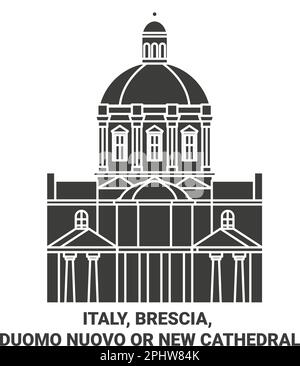 Italie, Brescia, Duomo Nuovo ou Nouvelle cathédrale Voyage illustration vecteur de repère Illustration de Vecteur