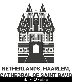 Pays-Bas, Haarlem, Cathédrale de Saint Bavo Voyage illustration vecteur Illustration de Vecteur