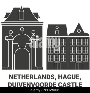 Pays-Bas, la Haye, Château de Duivenvoorde Voyage scénario illustration Illustration de Vecteur