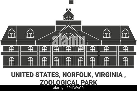 Etats-Unis, Norfolk, Virginie , Zoological Park voyage illustration vecteur Illustration de Vecteur