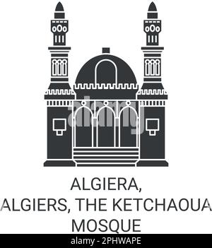 Algiera, Alger, la mosquée Ketchaoua voyage illustration vectorielle Illustration de Vecteur