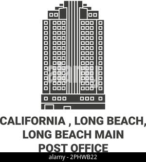 États-Unis, Californie , long Beach, long Beach main Post Office Voyage illustration vecteur Illustration de Vecteur