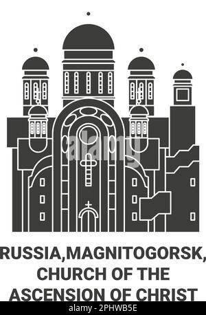 Russie,Magnitogorsk, Église de l'Ascension du Christ Voyage illustration vectorielle Illustration de Vecteur