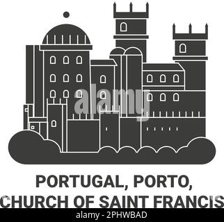 Portugal, Porto, Eglise de Saint François Voyage illustration vectorielle Illustration de Vecteur