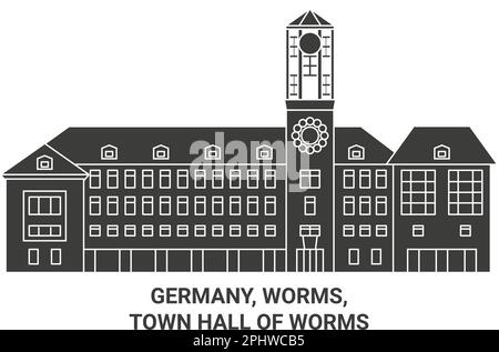 Allemagne, Worms, Town Hall of Worms Travel illustration vectorielle historique Illustration de Vecteur