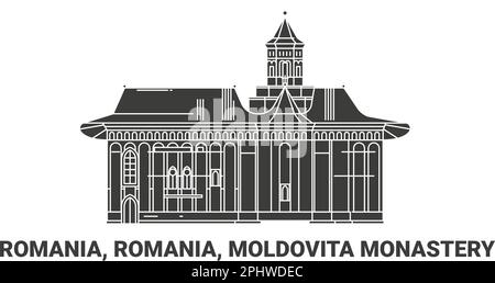 Roumanie, Roumanie, Monastère moldvita voyage illustration vectorielle Illustration de Vecteur