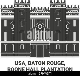 Etats-Unis, Baton Rouge, Boone Hall Plantation voyage illustration vectorielle Illustration de Vecteur