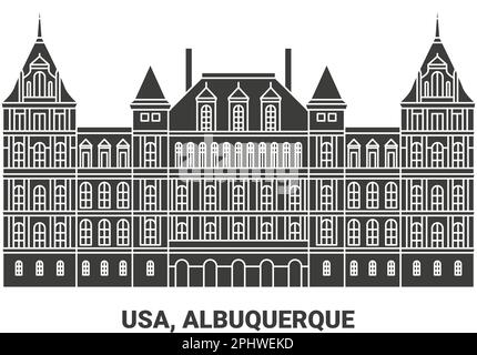 USA, Albuquerque, illustration vectorielle de voyage Illustration de Vecteur